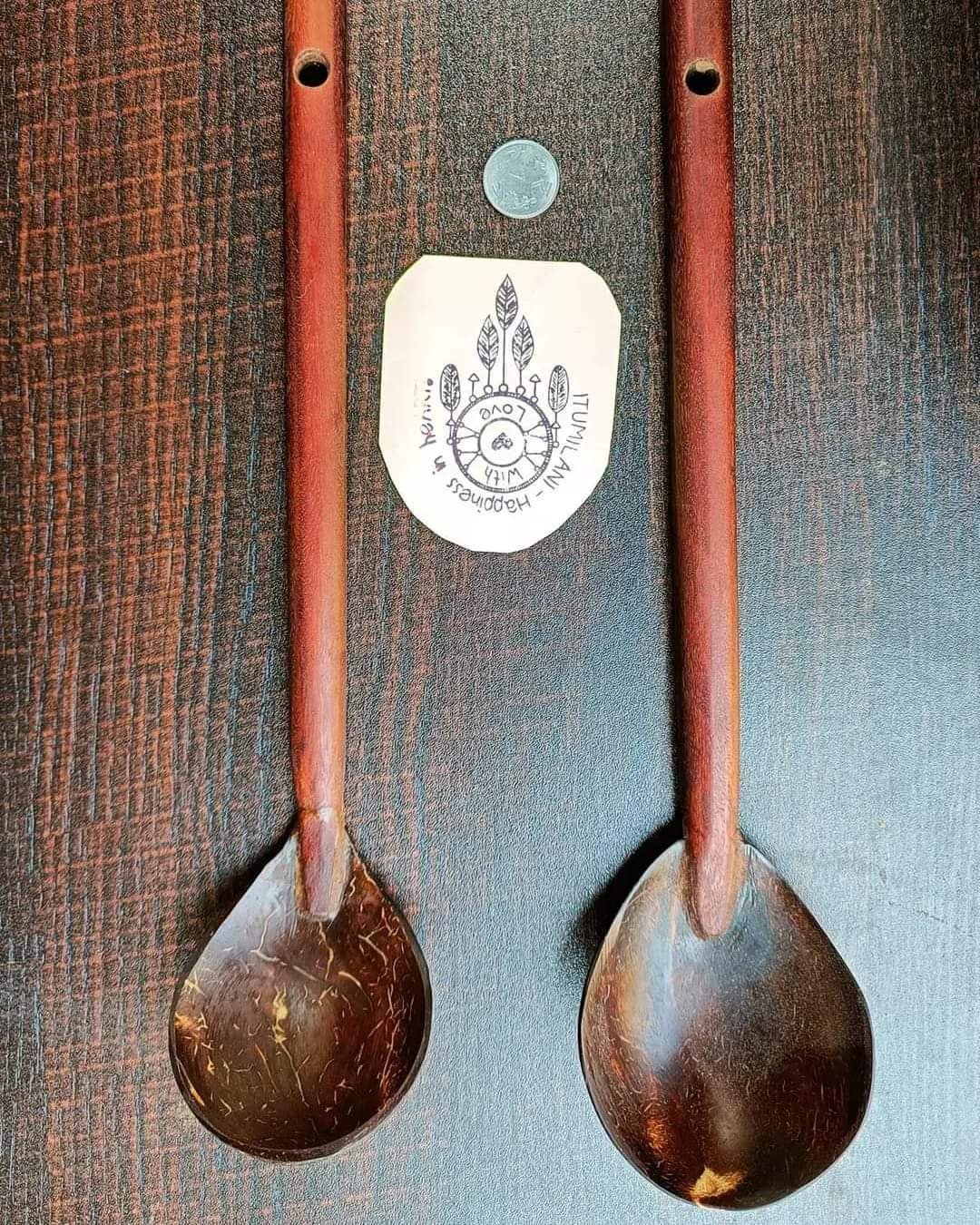 ITUMILANI: Coconut Shell Spoons- Set of 2